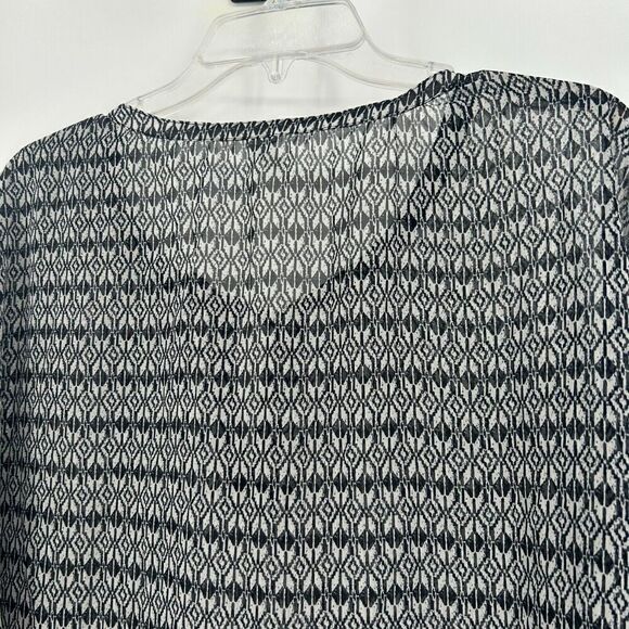 Old Navy Black Sheer Boho Top Split Neck Drop Shoulder Dolman Sleeve Size XL - Picture 8 of 10